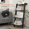 Costway 4-Tier Ladder Shelf Leaning Bookshelf withAnti-falling Baffle Wood Bookcase Black/White